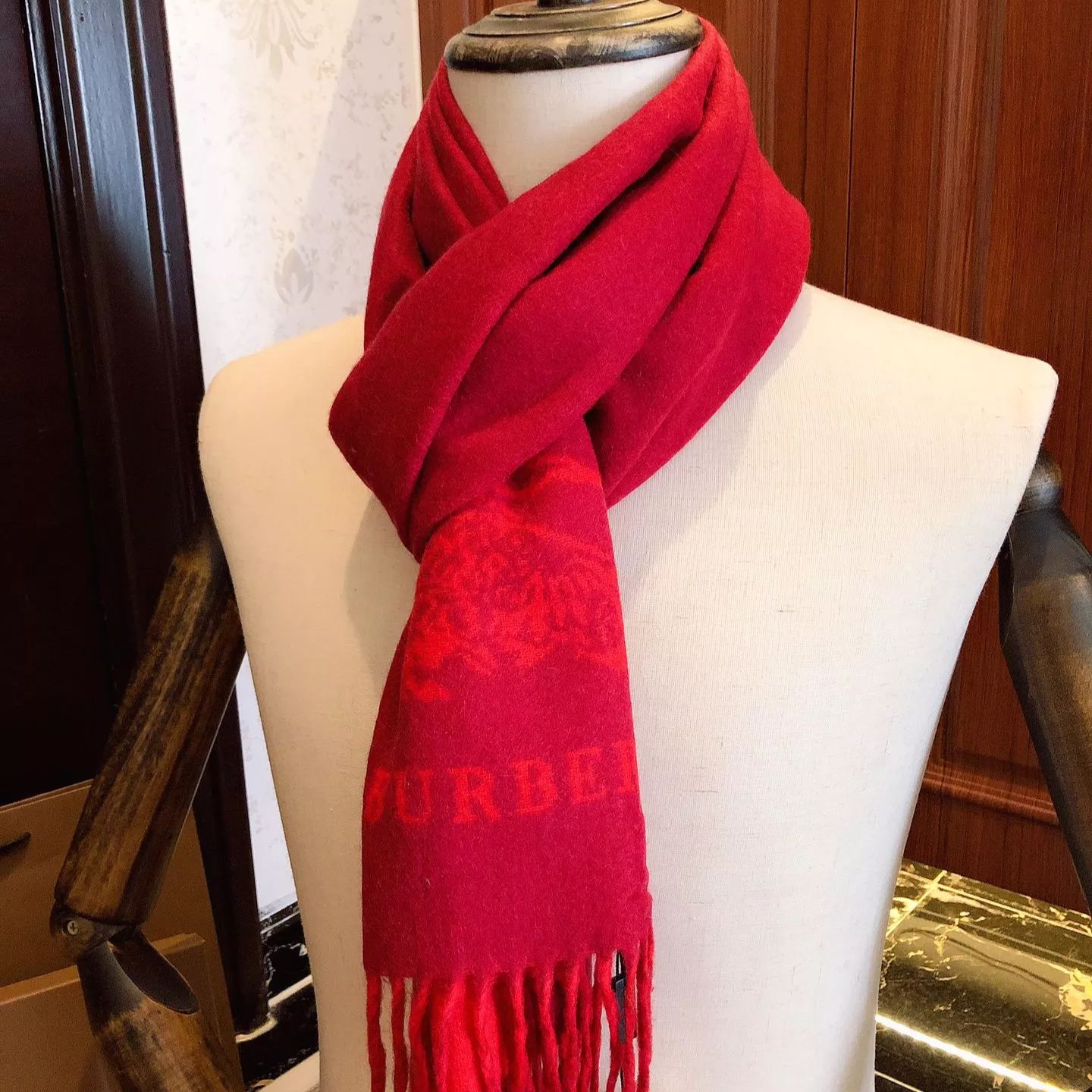 Simple Solid Monogram Fringed Wool Scarf mysite