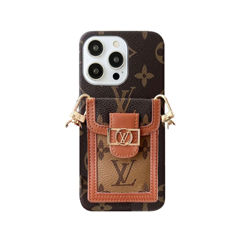 MONOGRAM DAUPHINE IPHONE CASE WITH CARD HOLDER AND STRAP BROWN mysite