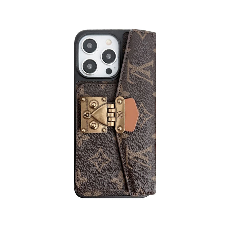MONOGRAM IPHONE CASE WITH PURSE AND CROSSBODY STRAP BROWN mysite