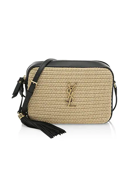 Saint Laurent Lou Medium YSL Monogram Raffia Camera Bag mysite