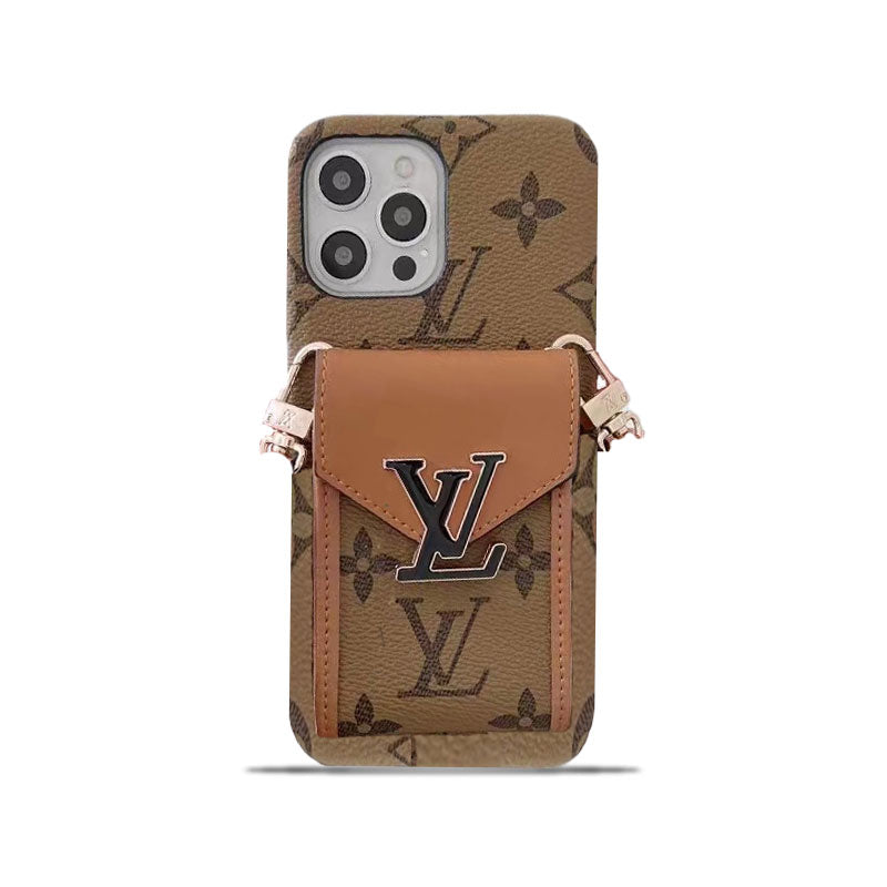 MONOGRAM IPHONE CASE WITH WALLET AND STRAP YELLOW PRINTING mysite