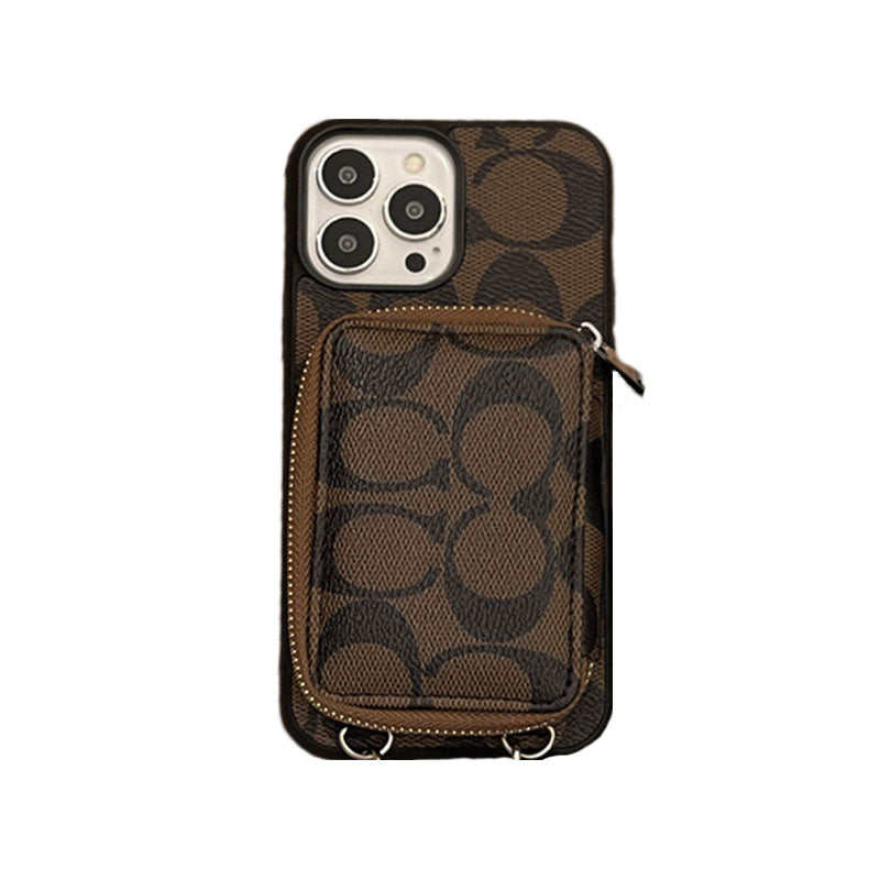 Coach iPhone Case With Wallet Coffee-LQB2414121 mysite
