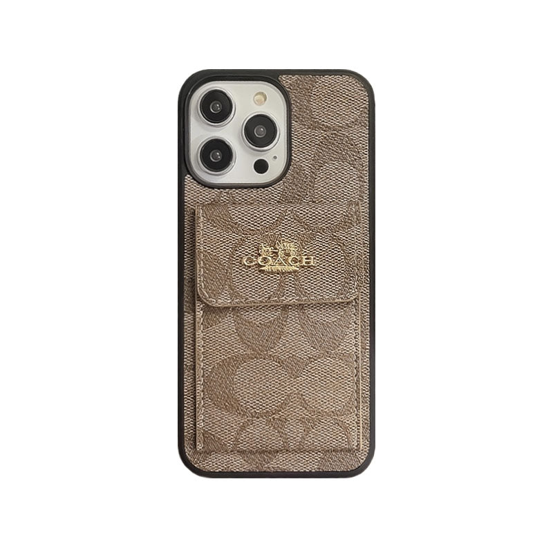 Coach iPhone Case With Card Holder Wallet Dark Brown -SZK240425 mysite