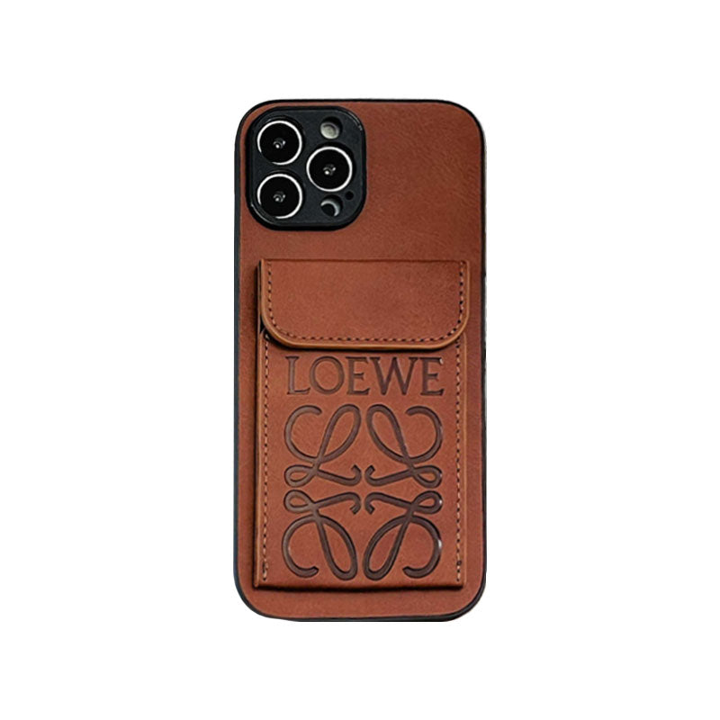 LOEWE iPhone Case With Card Holder Brown-LZP241448 mysite