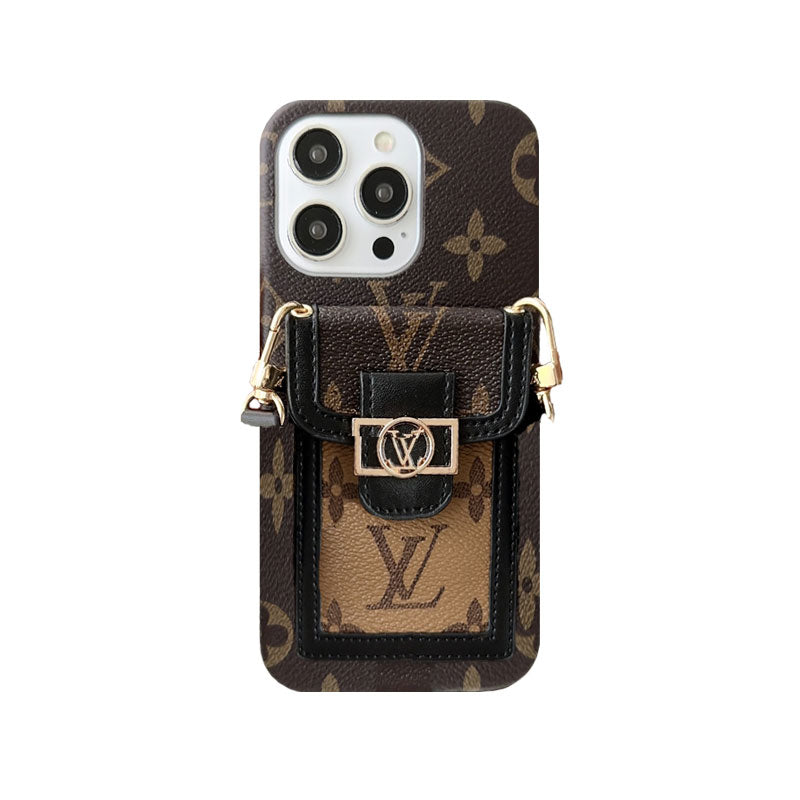 MONOGRAM DAUPHINE IPHONE CASE WITH CARD HOLDER AND STRAP BLACK mysite