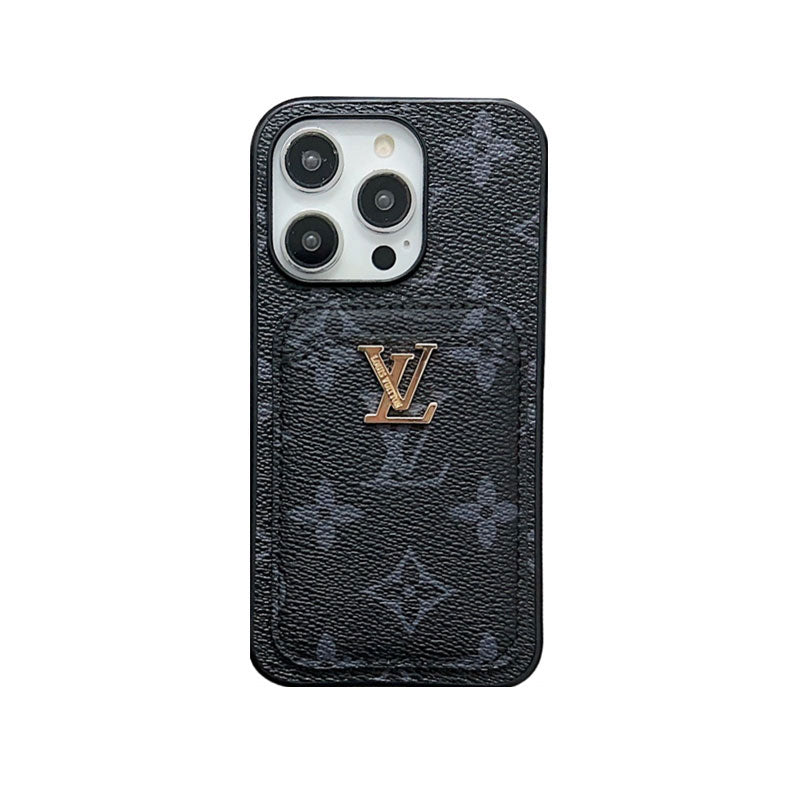CLASSIC MONOGRAM IPHONE CASE WITH CARD HOLDER -BLACK PRINTING mysite