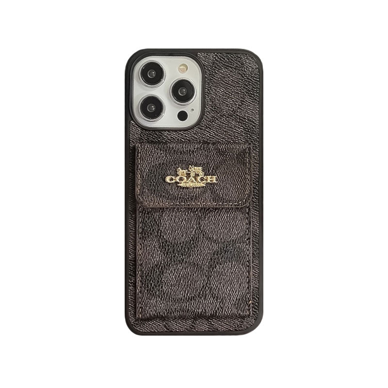 Coach iPhone Case With Card Holder Wallet Light Brown -SZK240425 mysite