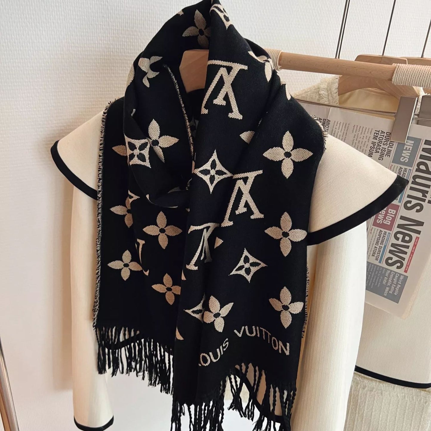 Wild At Heart Series Monogram Fringe Scarf Shawl mysite