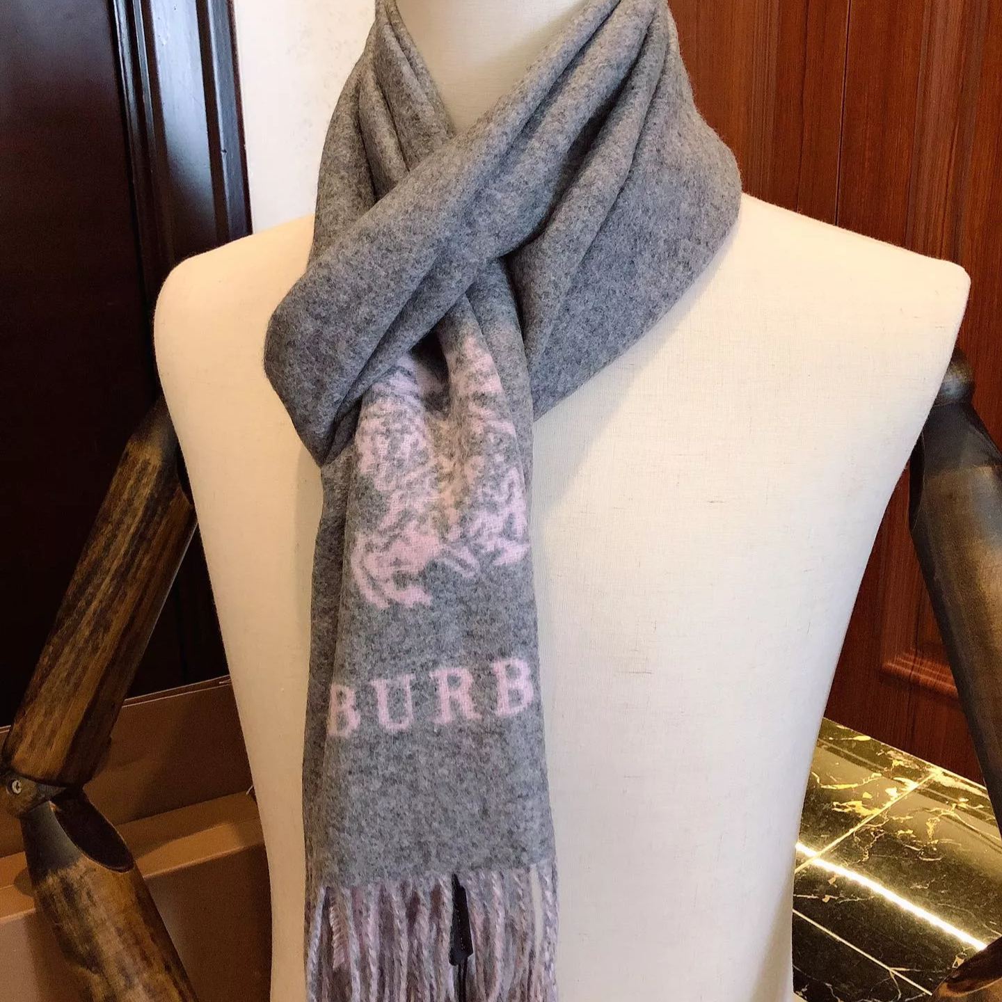 Simple Solid Monogram Fringed Wool Scarf mysite