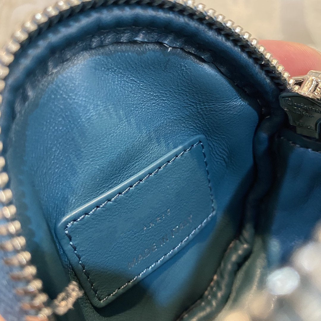 DETACHABLE CARO ROUND COIN PURSE DEEP OCEAN BLUE CANNAGE CALFSKIN mysite