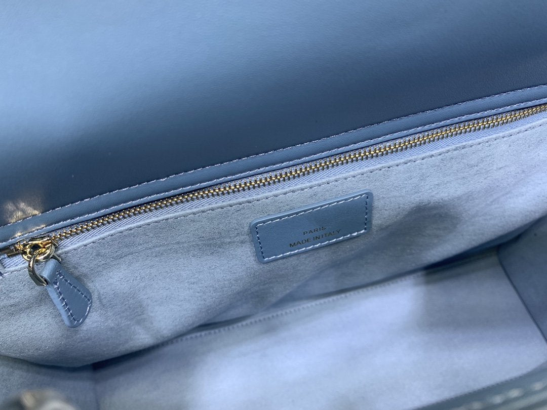 LARGE LADY BAG 32CM BLUE CANNAGE LAMBSKIN mysite