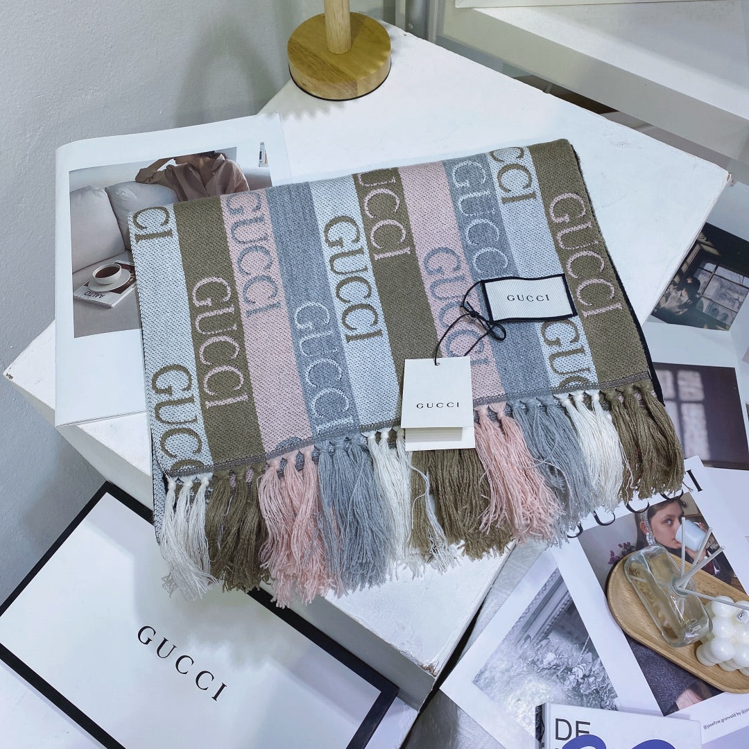 Double-sided Jacquard Fringed Scarf Shawl mysite