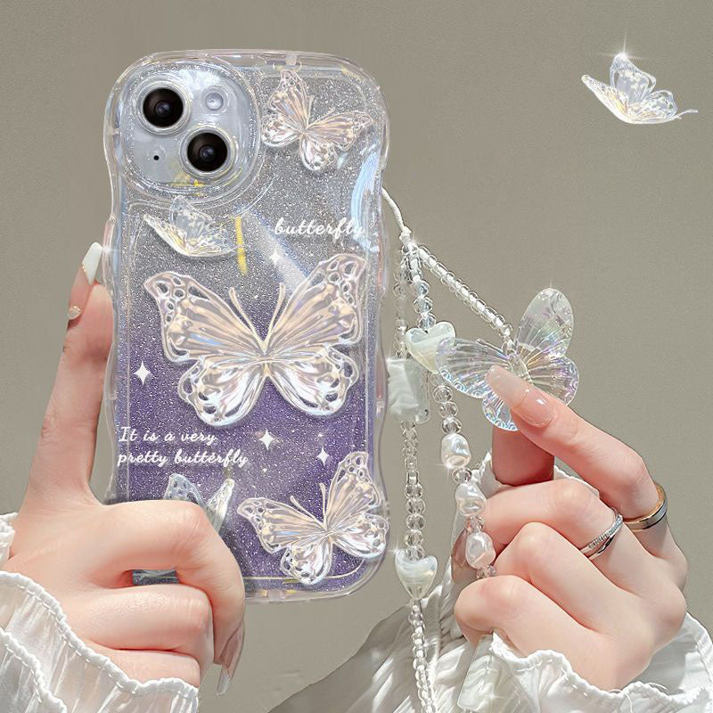 Quicksand Butterfly With Wristband For iPhone Case mysite