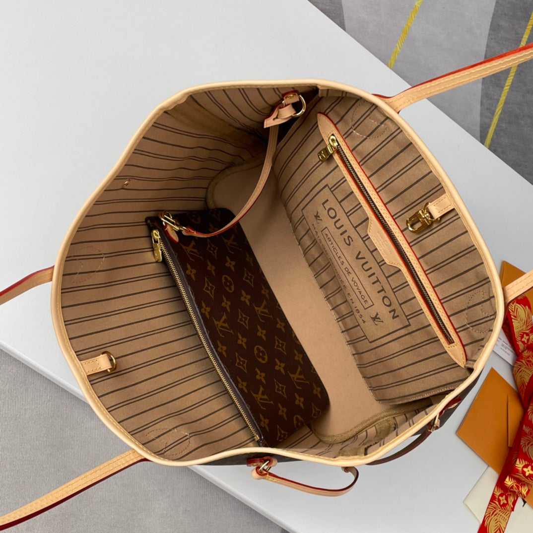 NEVERFULL MM 32 BROWN BEIGE MONOGRAM CANVAS mysite