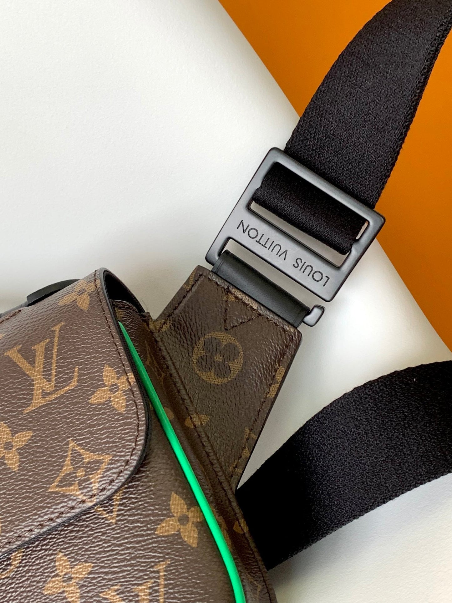 LV S Lock Sling Bag 21cm Brown Green Monogram Macassar Canvas mysite