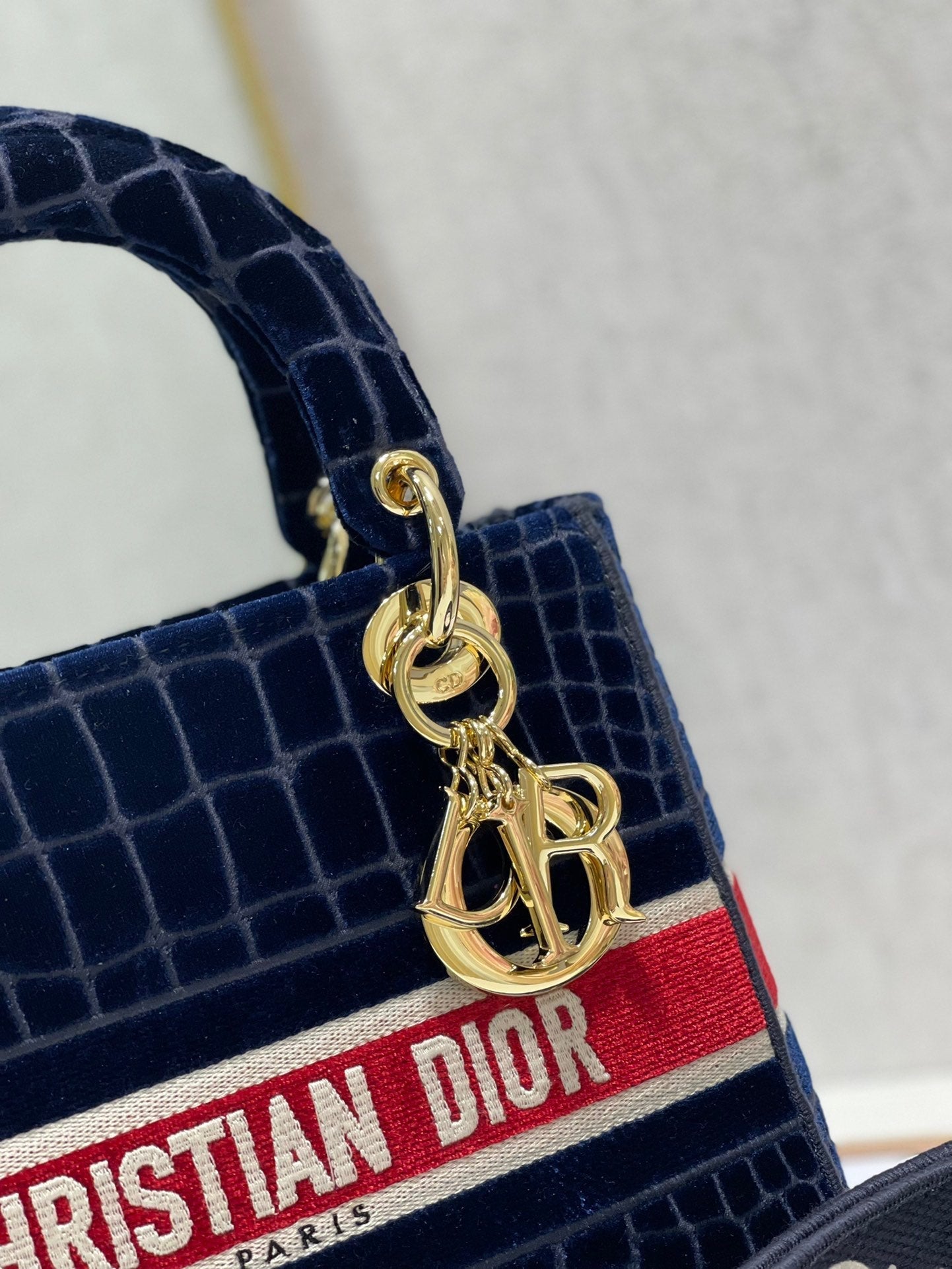 CD Velvet Crocodile Pattern 24 Lady Dior Bag Canvas 336657 mysite