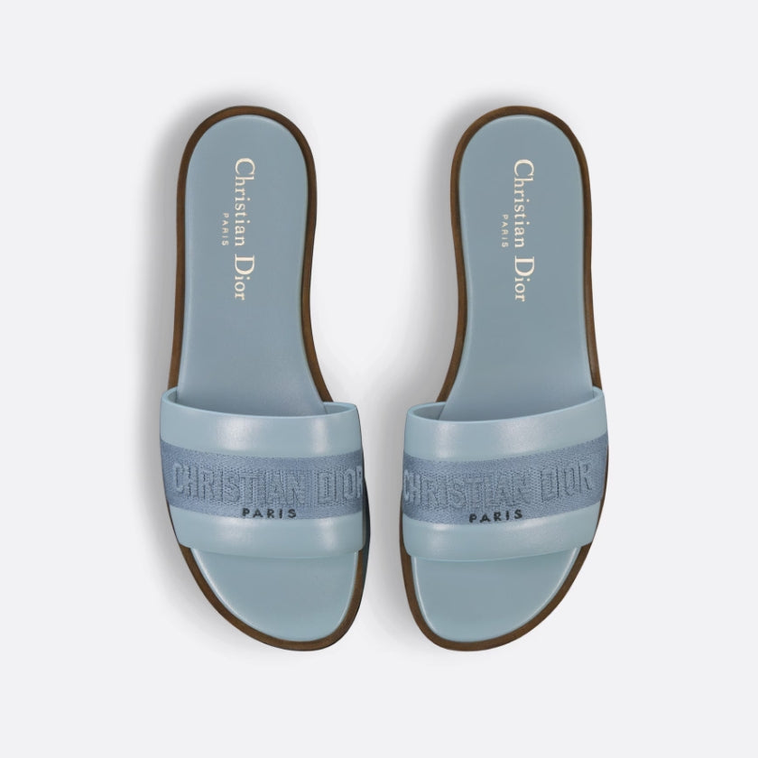 Solid Colors Calfskin and Embroidered Cotton Slippers mysite
