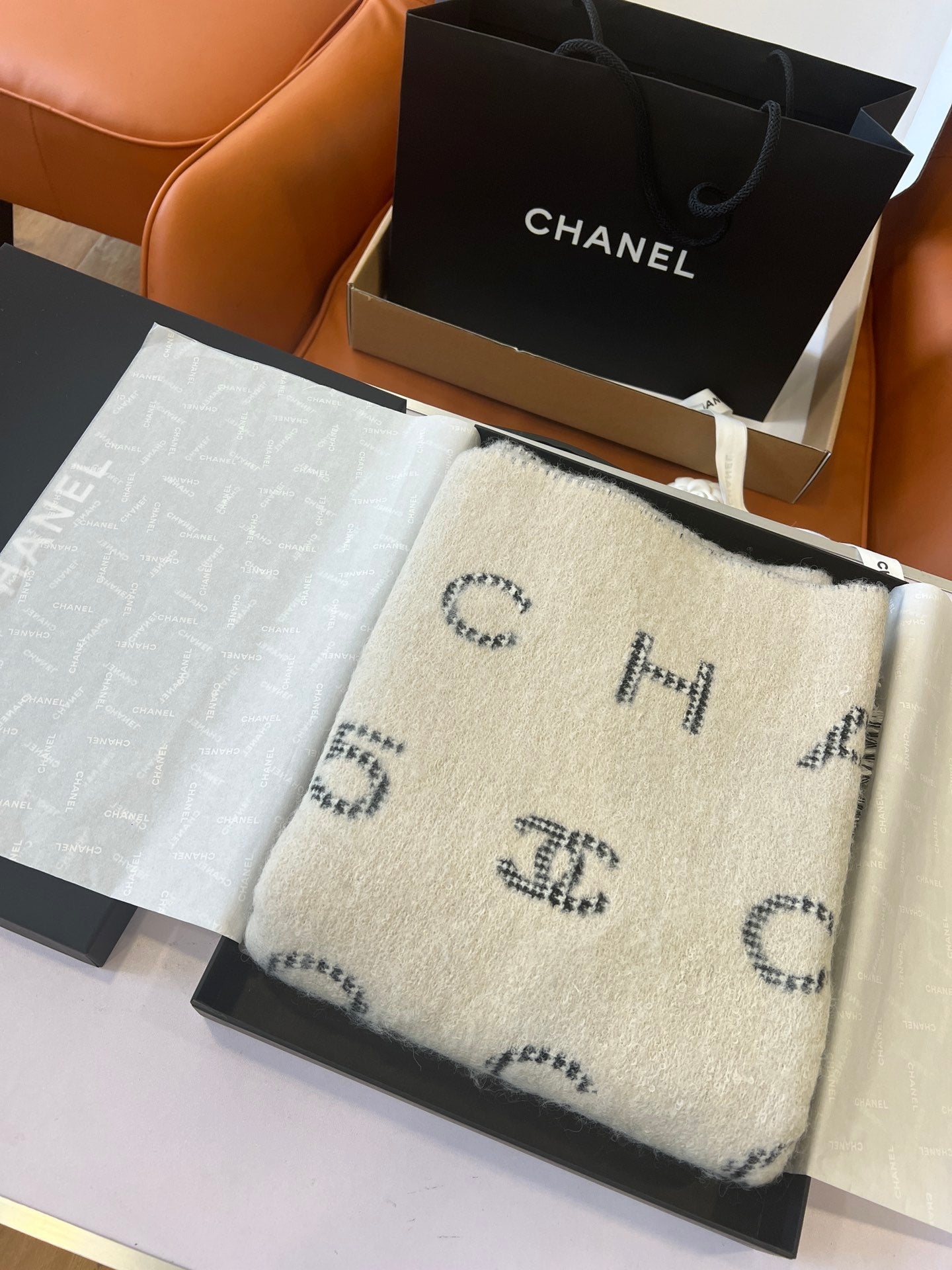 Check double-faced wool scarf mysite
