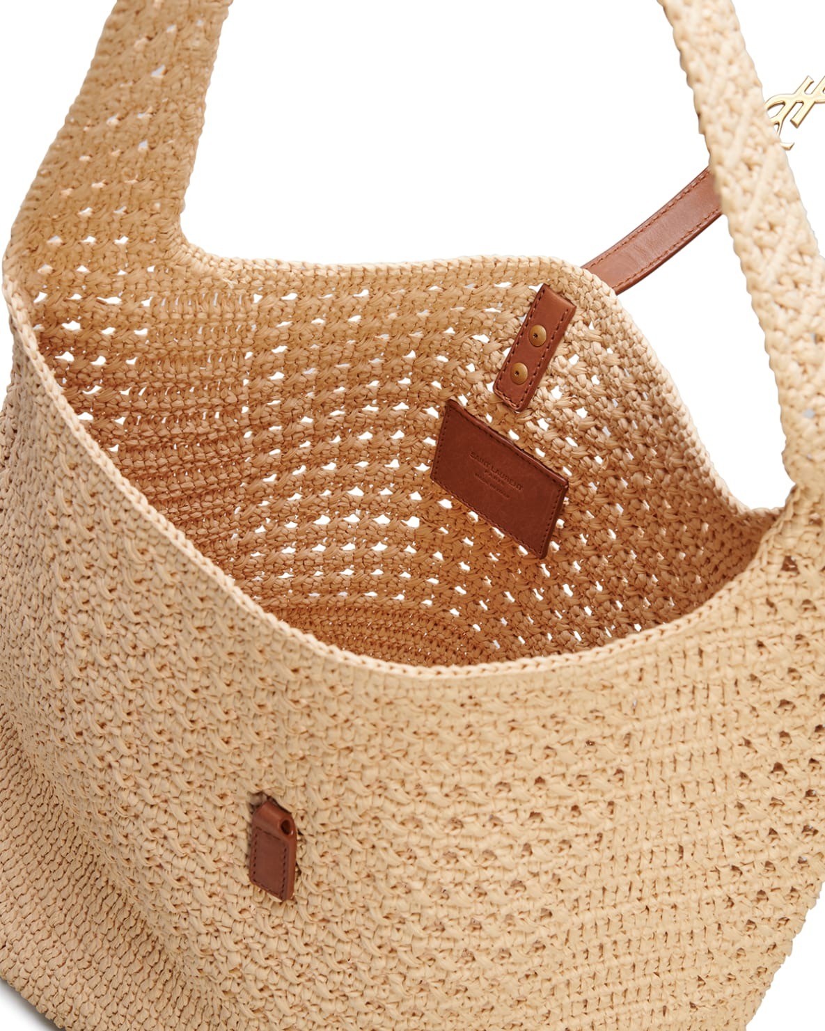 SAINT LAURENT Hobo YSL Shoulder Bag in Raffia mysite