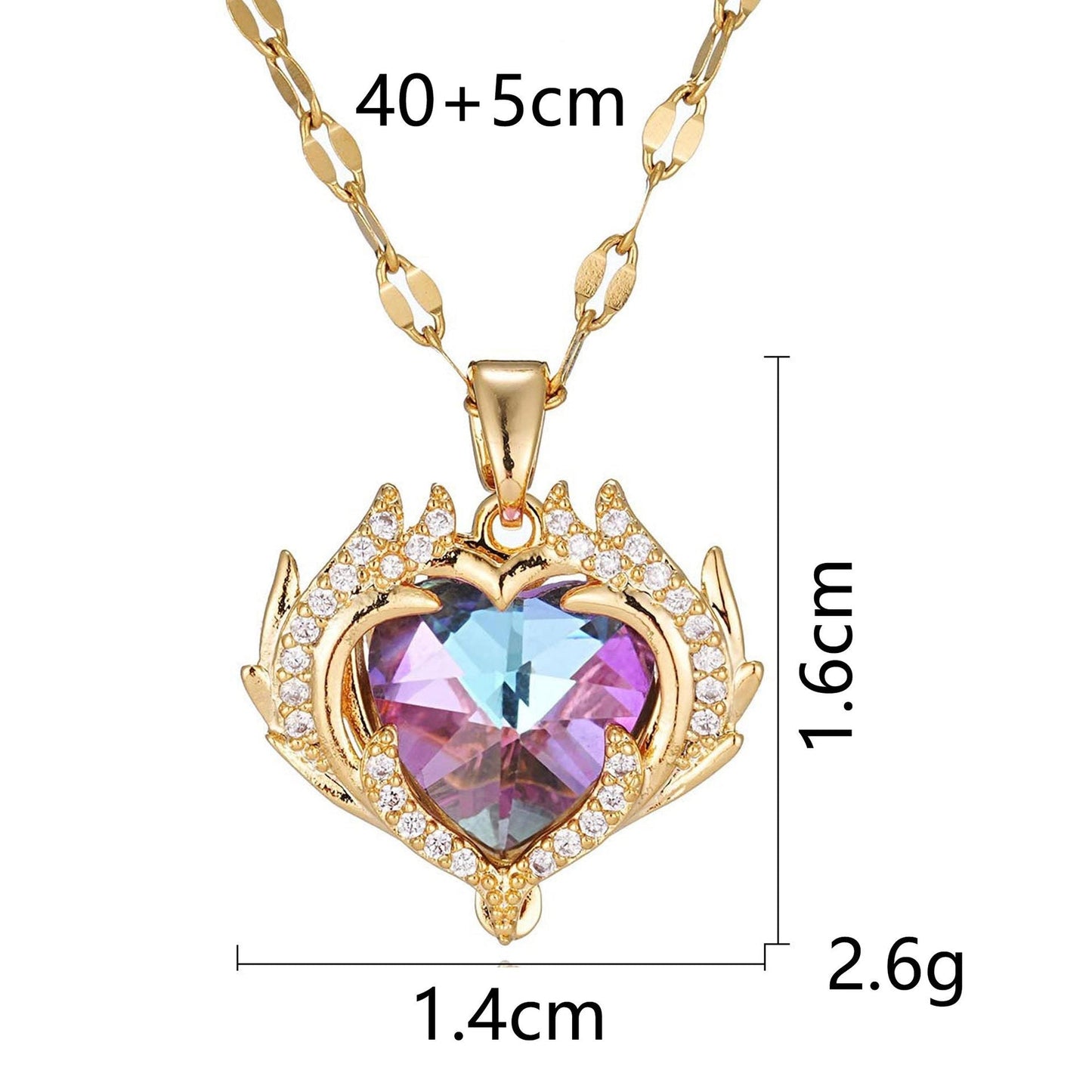 French Luxe Red Heart Pendant Necklace – Dainty Glamour with Full Rhinestones accessoriess mysite