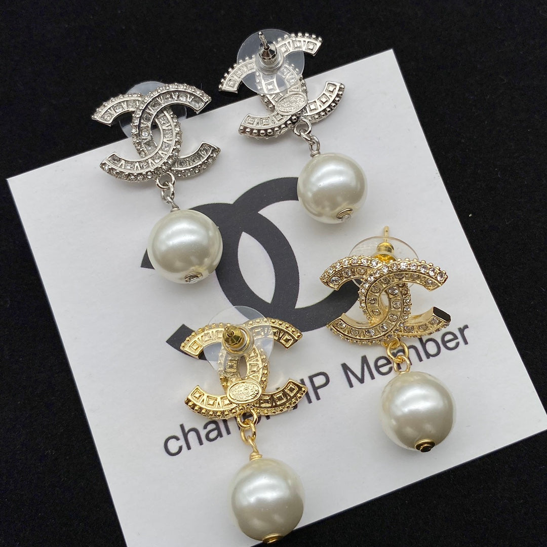 Double Pearl Drop Earrings mysite