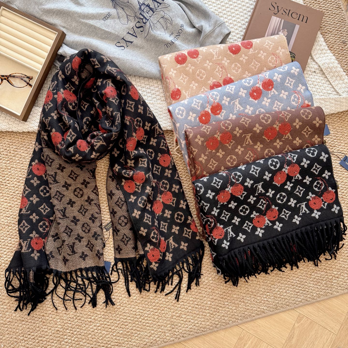 Cherry Embossed Scarf mysite