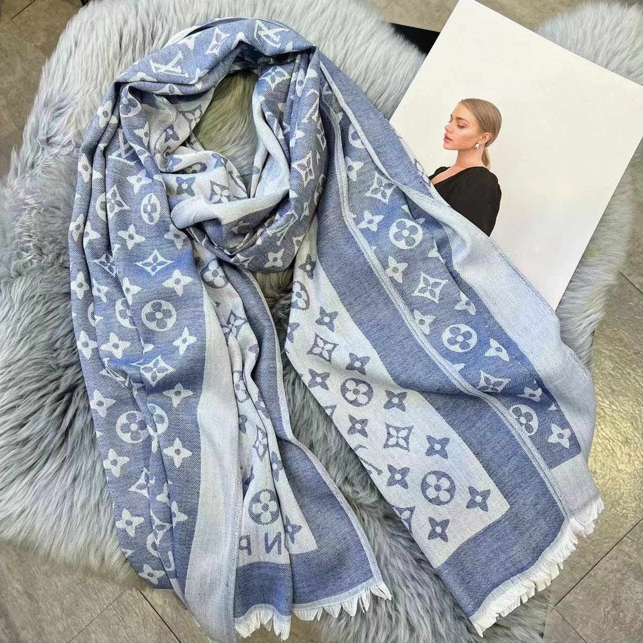 Silk Satin Fringe Monogram Scarf Shawl mysite