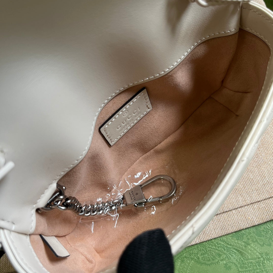 GUCCI  GG Marmont Belt Bag In White 476433 Size 16.5x10x4.4 cm mysite
