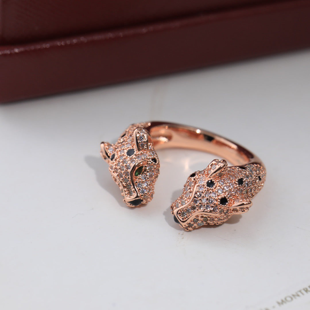 Diamond Leopard Open Rings-s mysite