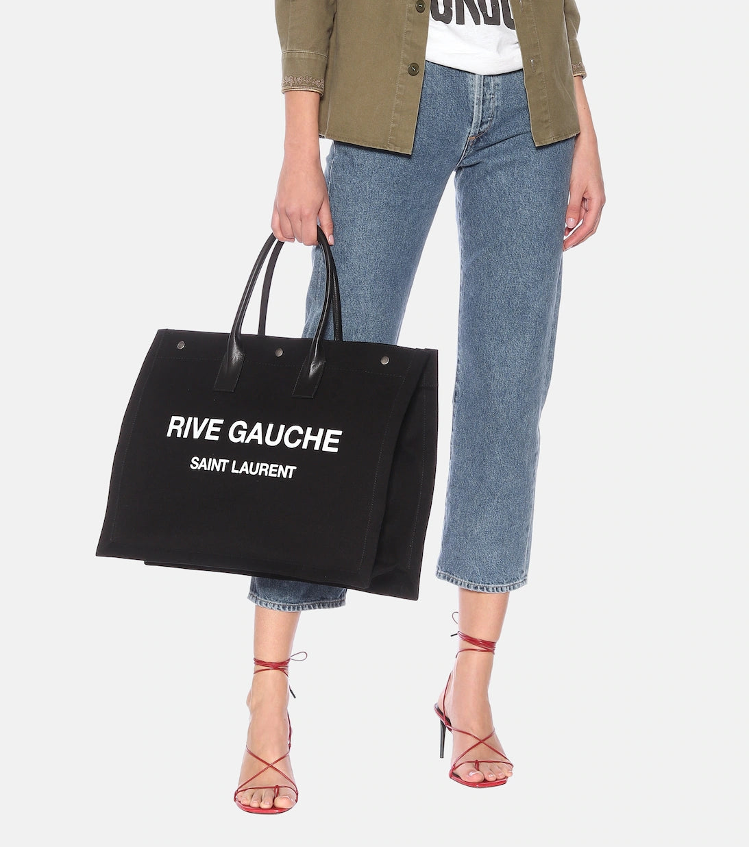 SAINT LAURENT Rive Gauche canvas tote mysite