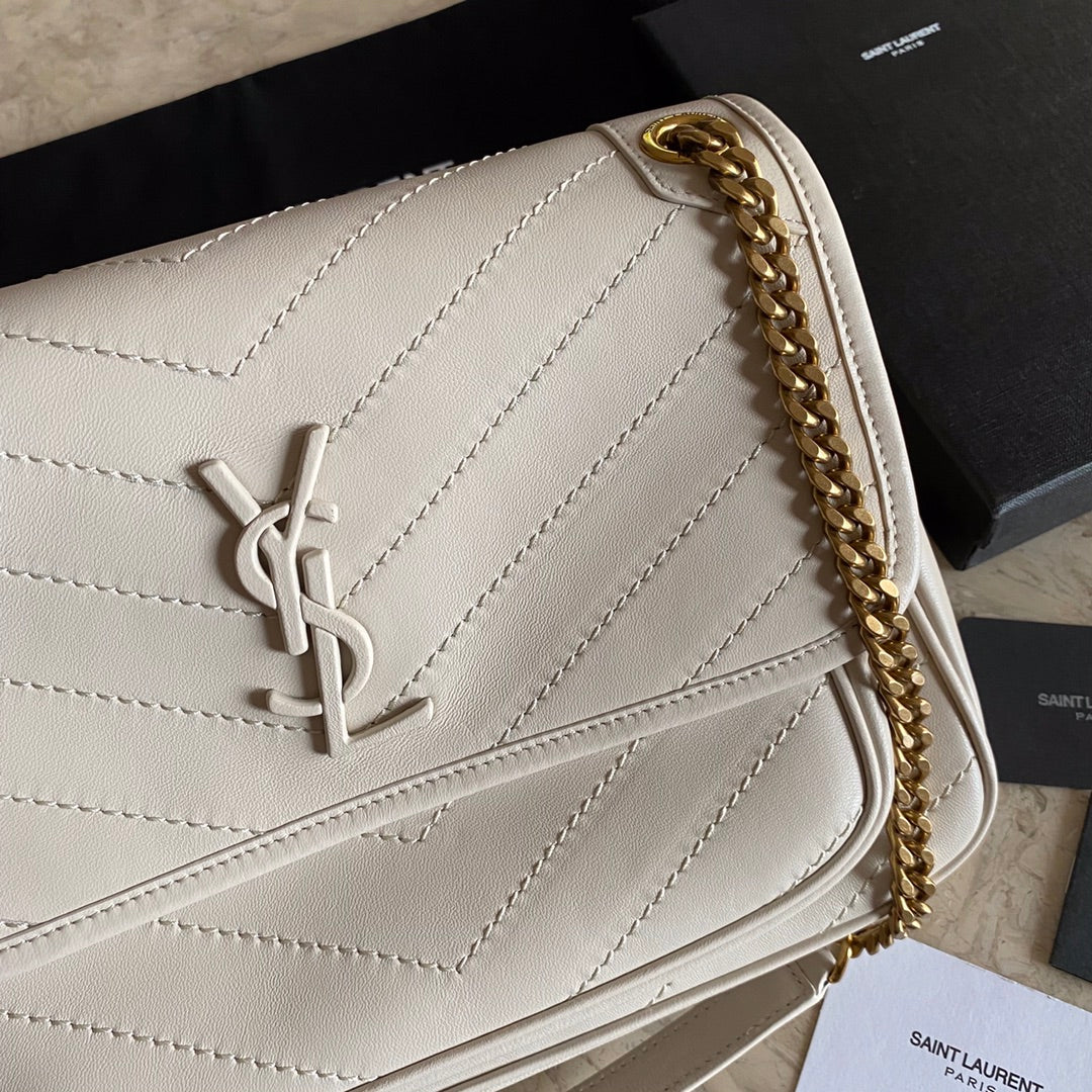 YSL Niki Medium Chain Bag In Lambskin Blanc Vintage - 28 X 20 X 8,5 CM mysite