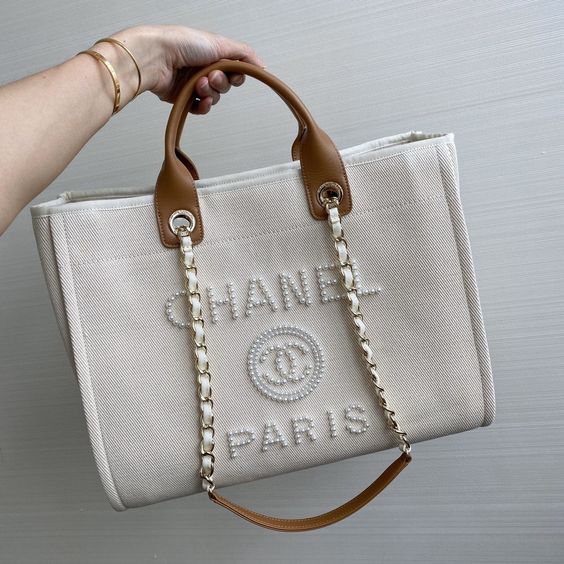 Chanel Pearl Deauville Tote Bag in Beige mysite