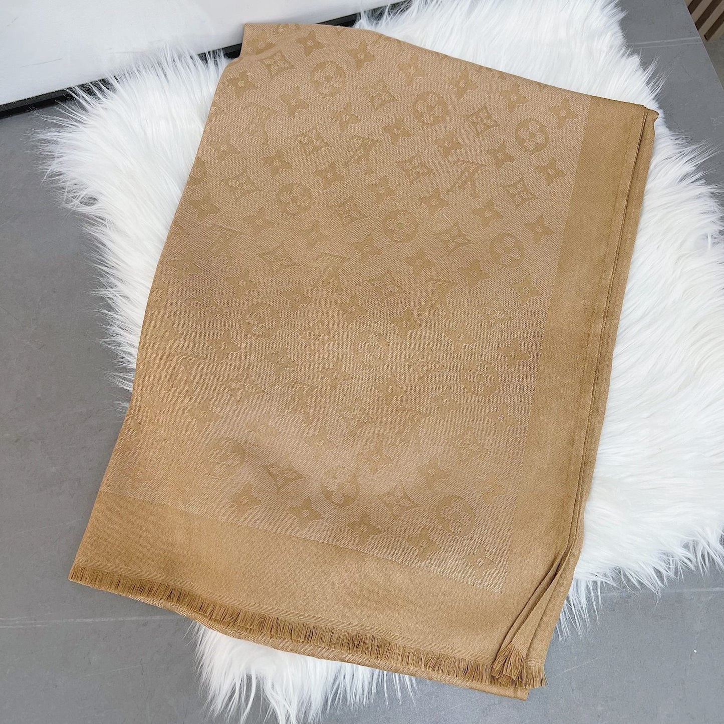 Silk Satin Fringe Monogram Scarf Shawl mysite