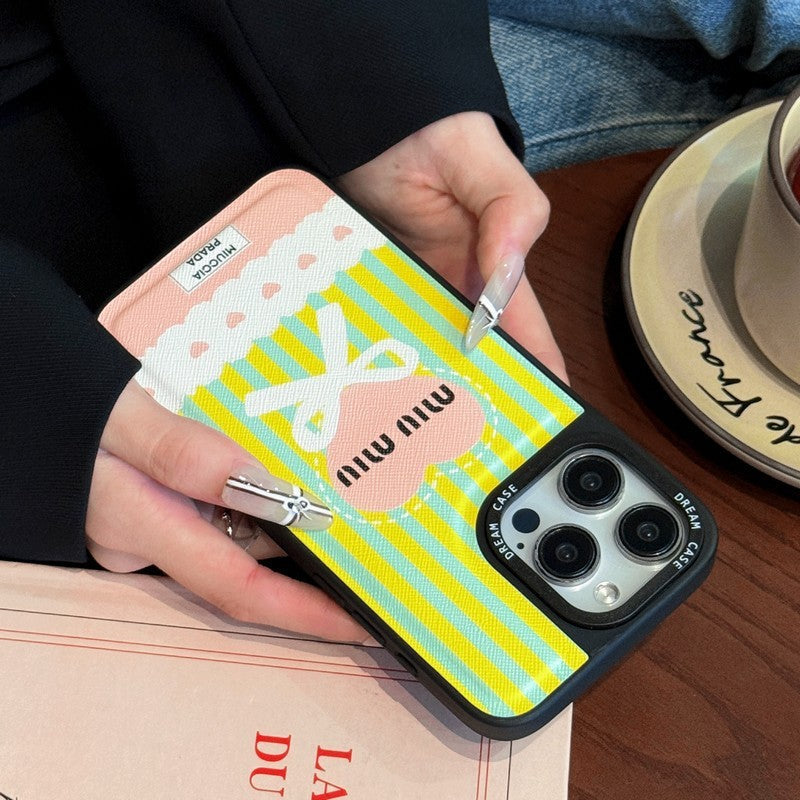 Miu Green & Pink Leather iPhone Case mysite