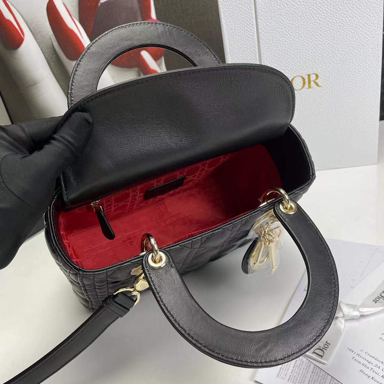 Dior Lady Medium Black Bag 24cm mysite