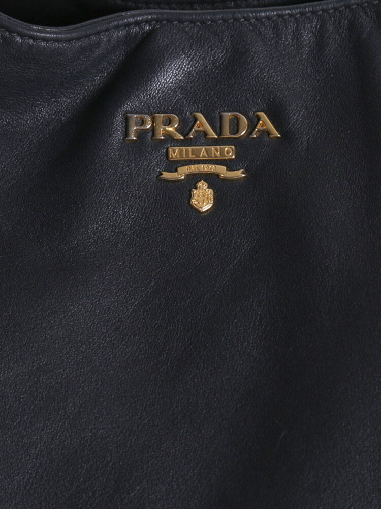 PRADA Vitello Soft Chain Handle Shoulder Bag Nero 48 x 33 x 20cm mysite