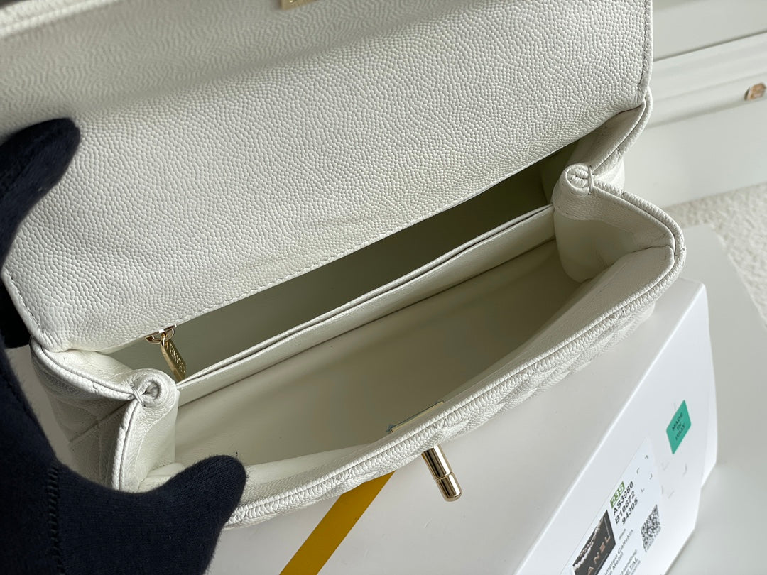 Chanel Coco Handle White Bag - 24x14x10cm mysite