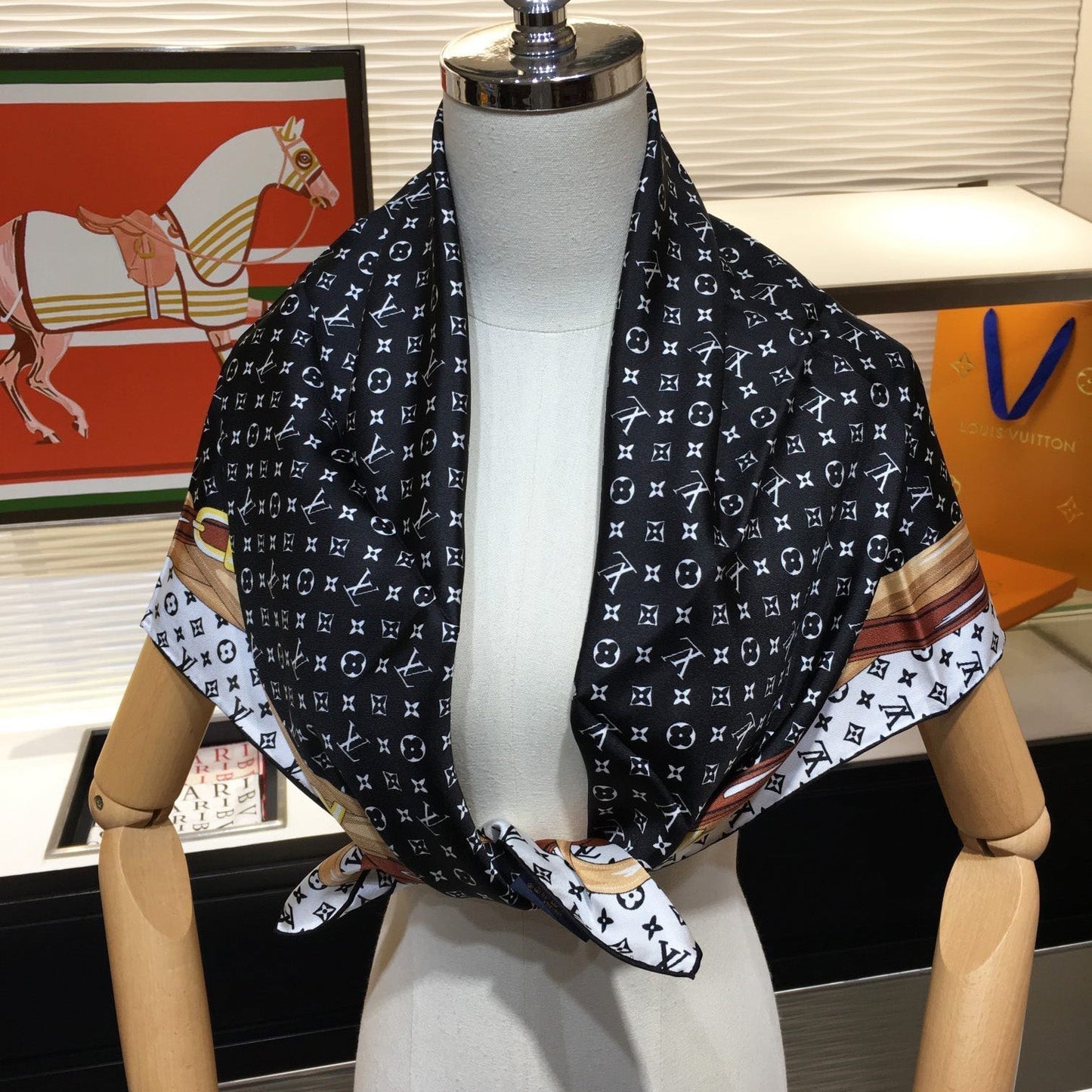 Leather Edge Square Silk Scarf mysite