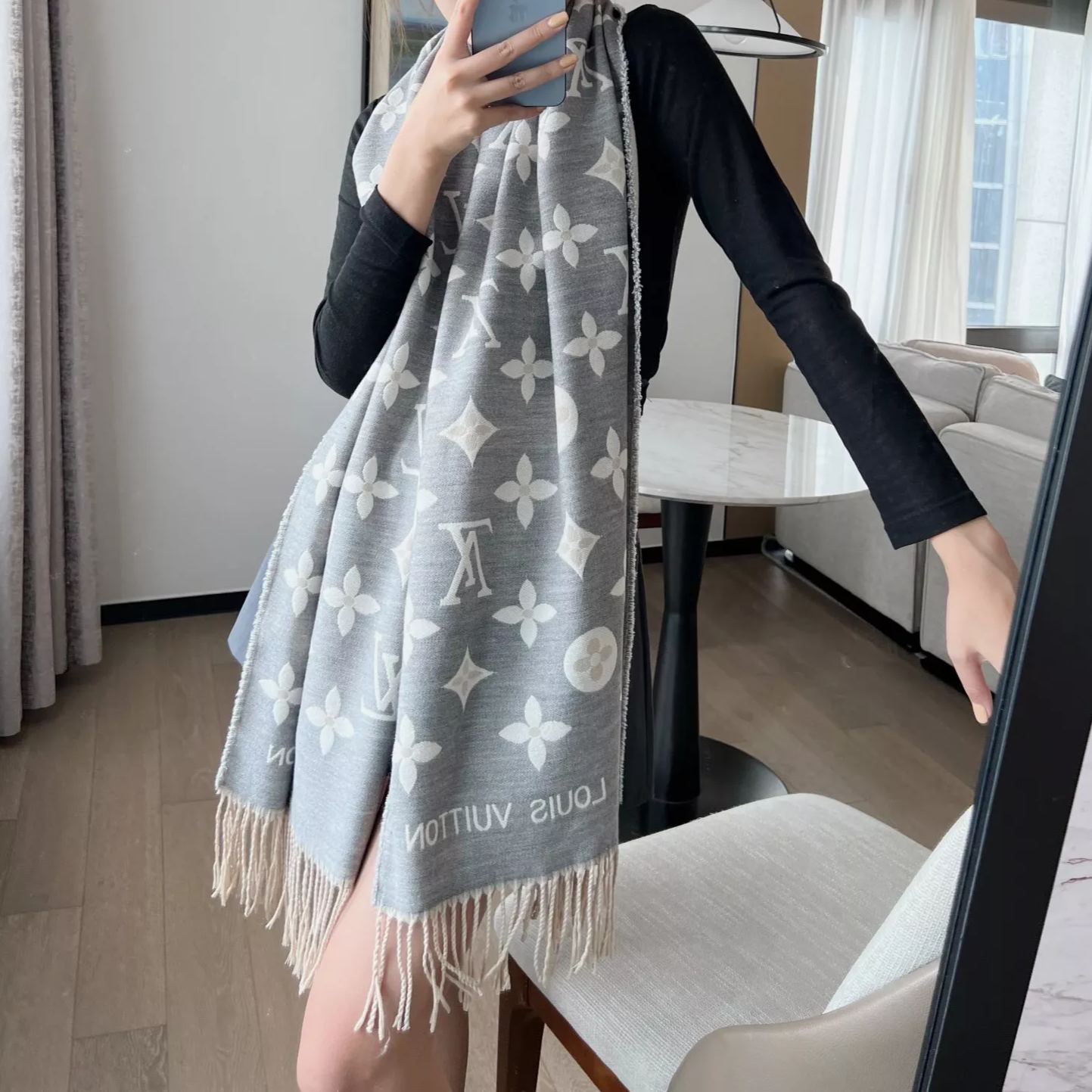Wild At Heart Series Monogram Fringe Scarf Shawl mysite