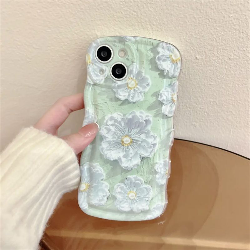 Oil Painting Flower With Bracket & Wristband For iPhone Case mysite