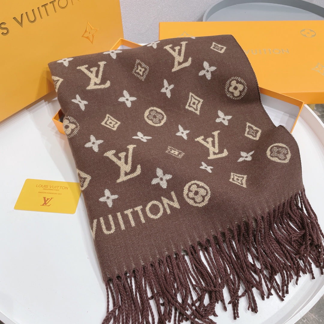Classic Monogram Warm Fringe Scarf Shawl mysite