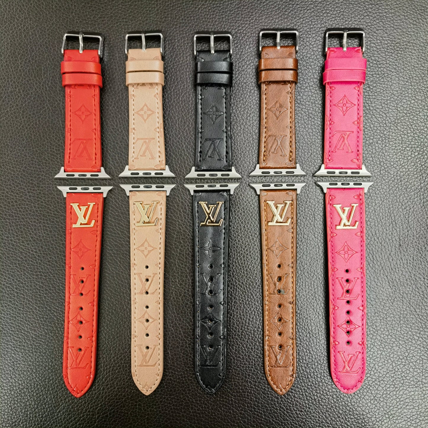 BAND METAL LOGO 3D EMBOSSED MONOGRAM LEATHER APPLE WATCH mysite