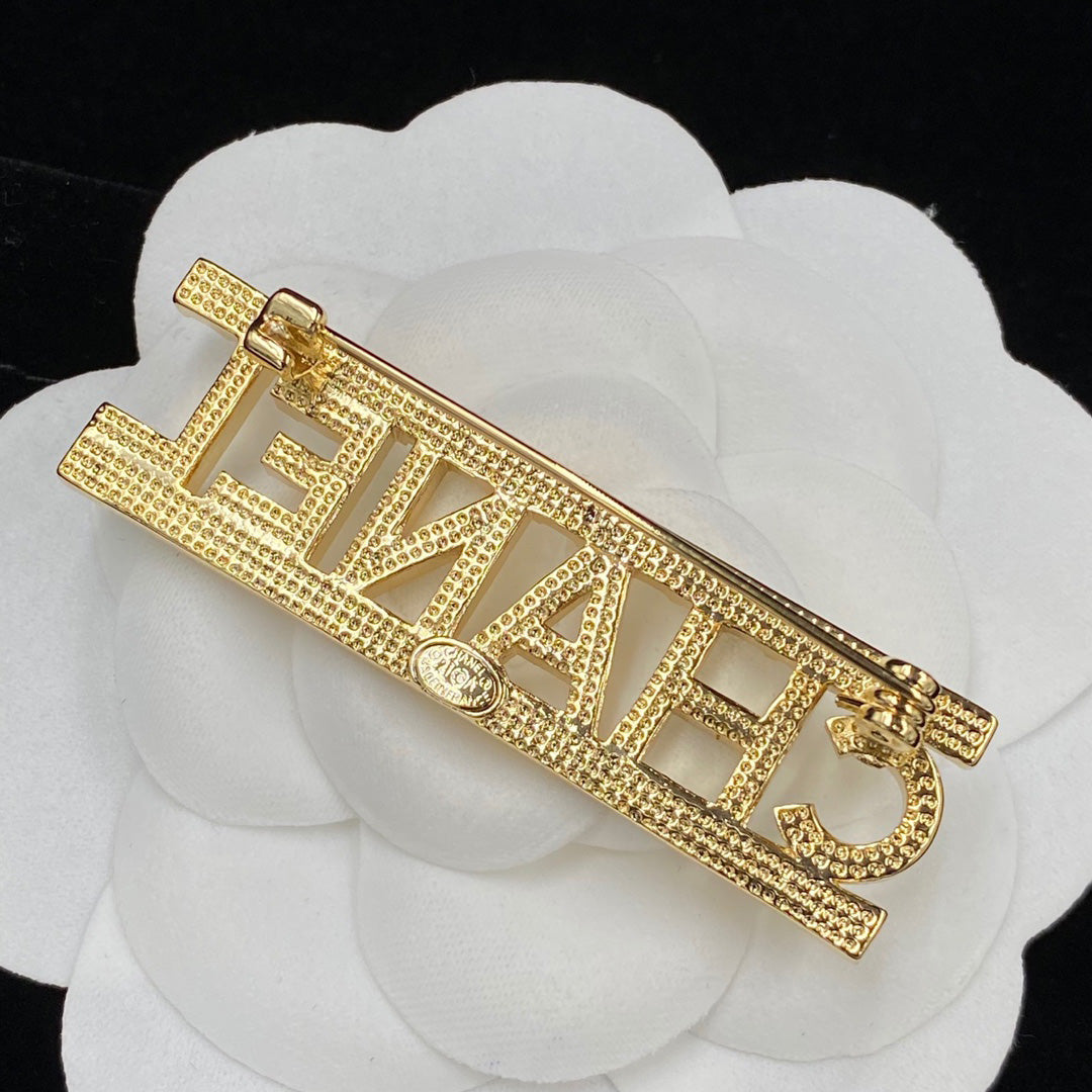 Sparkling Diamond Letter Brooch mysite