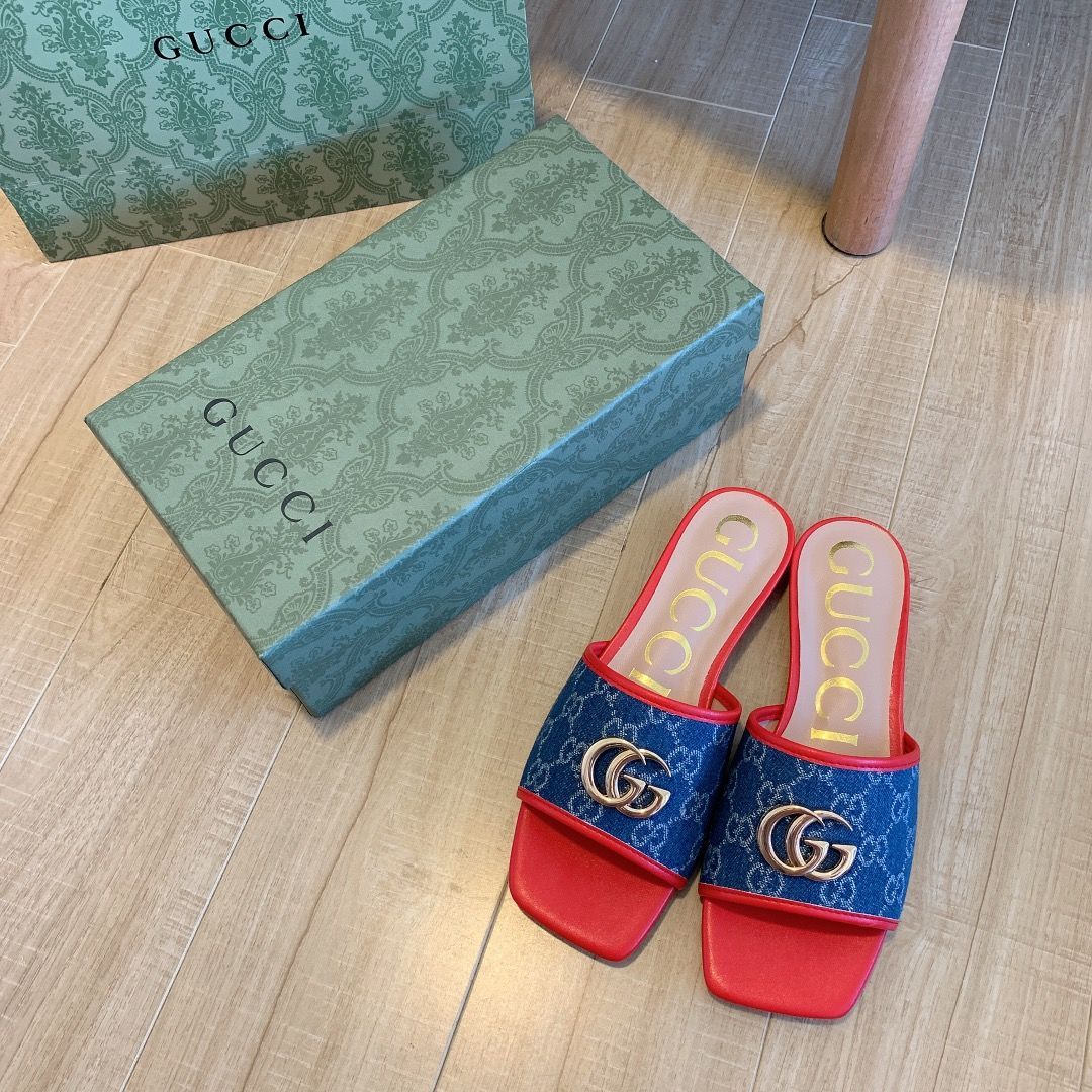 Denim Embossed Flat Slippers mysite