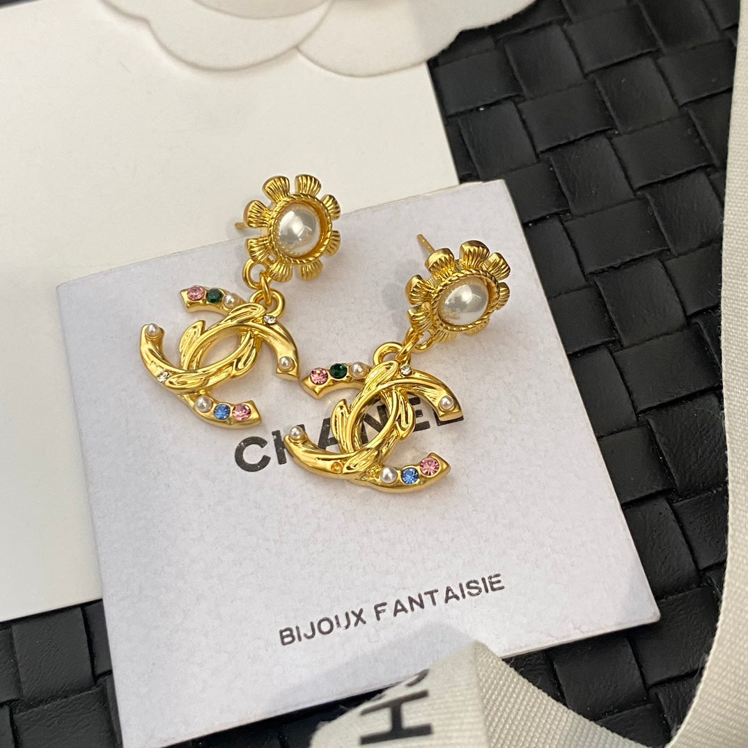 Trendy Gold Floral Earrings mysite