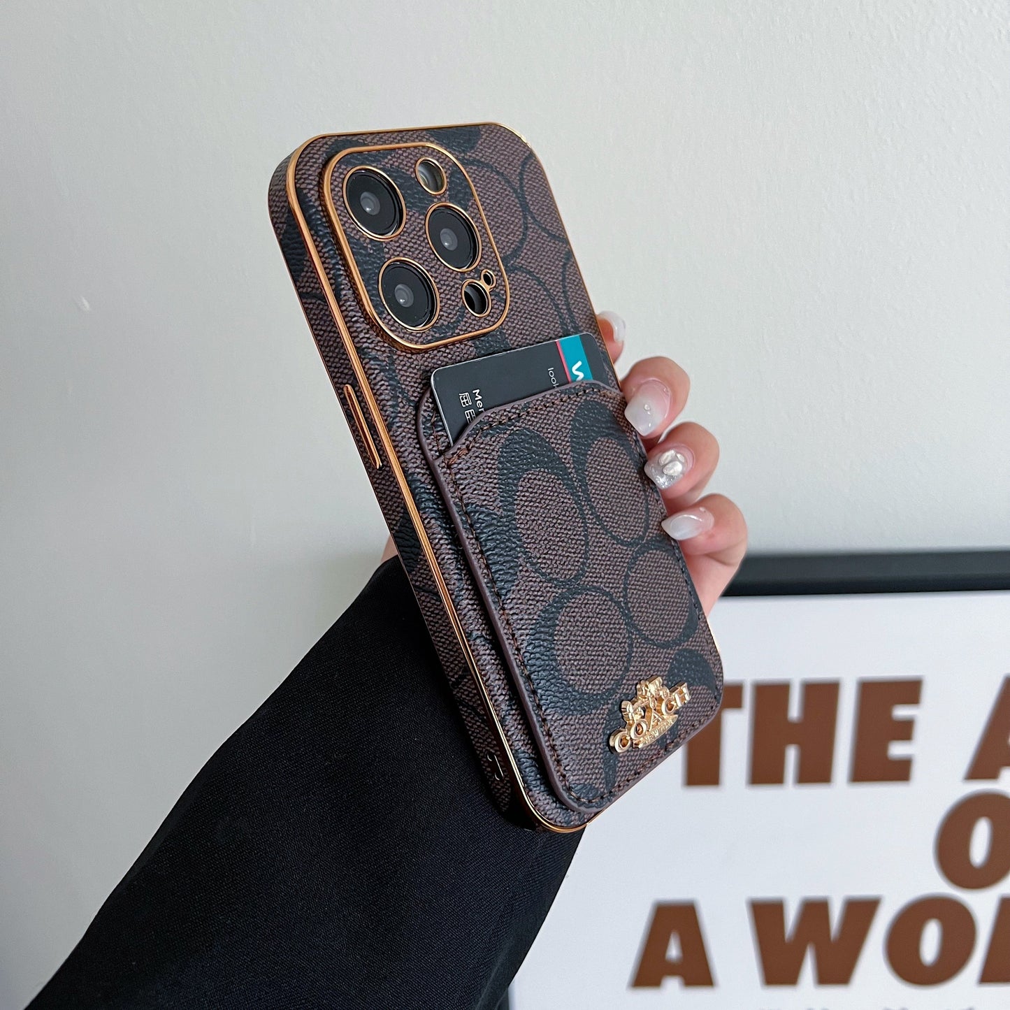 Coach iPhone Case With Card Holder Brown -KB241651