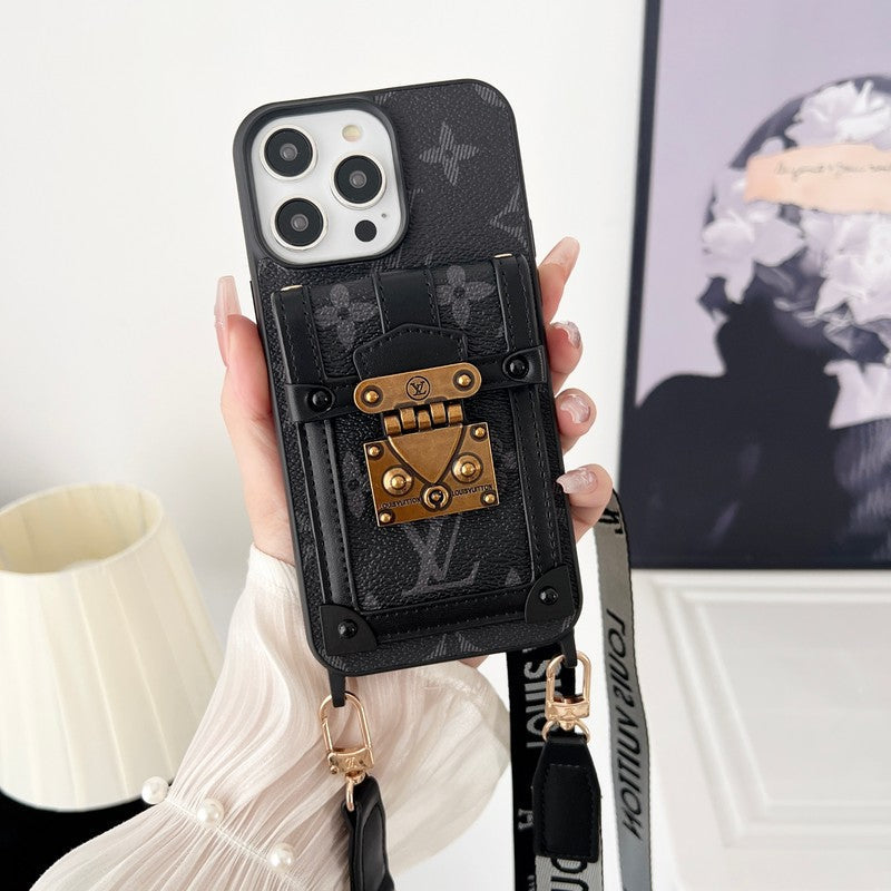 Lou Black & White Crossbody Chain iPhone Case mysite
