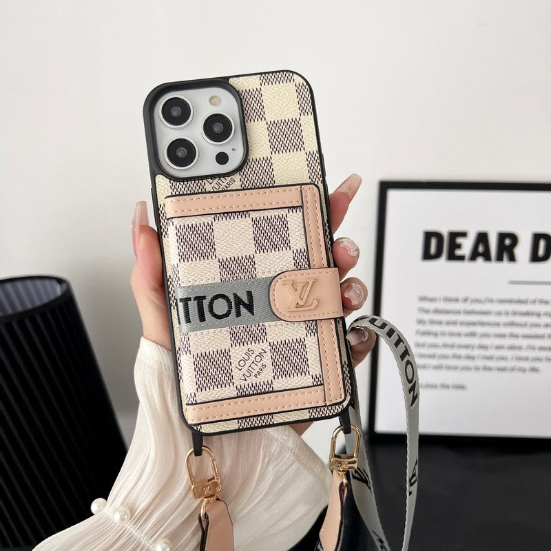 Lou Card Bag Chain Black & White iPhone Case mysite