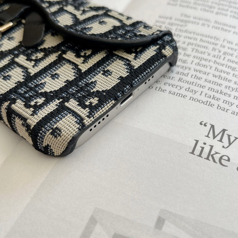 CD Black & Grey Fabric iPhone Case mysite