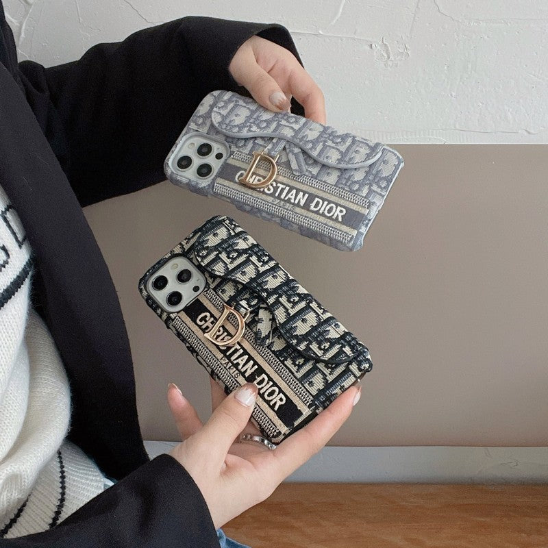 CD Black & Grey Fabric Card Bag iPhone Case mysite